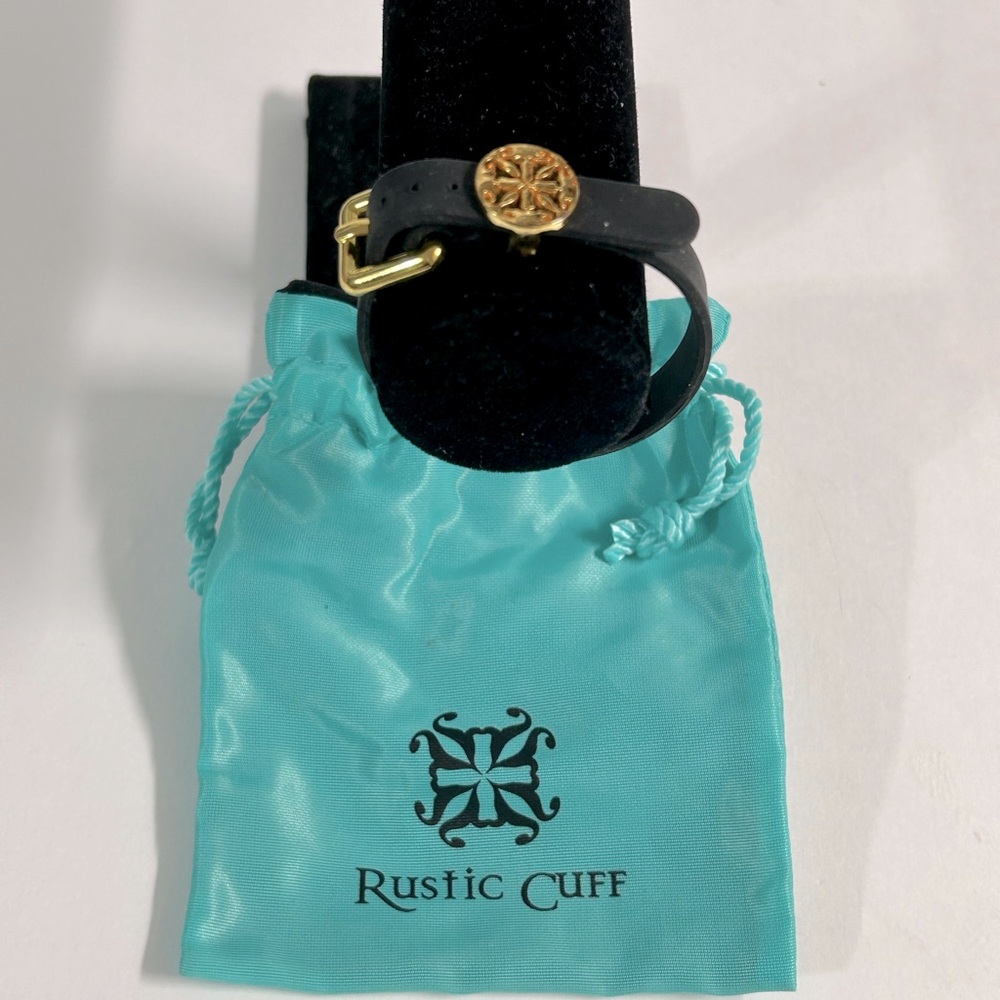 Rustic Cuff Silicone Elastic Buckle Black Bracelet